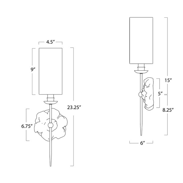 Domonique Sconce Single Line Drawing
